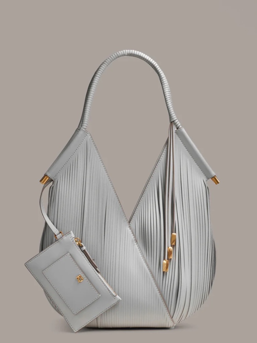 New! Donna Karan New
York Fringe Leather Handbag